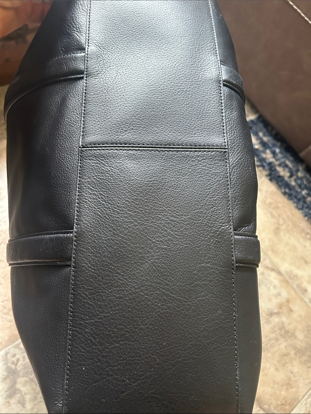 Coach Black Leather Tote with Detachable Shoulder Strap - Picture 9 of 12